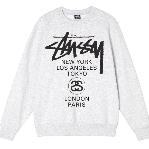 Stussy Other - Stussy World Tour Crewneck Ash Heather
